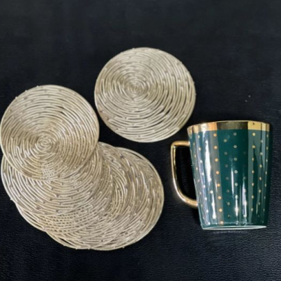 6 pcs Gold Coiled Coasters