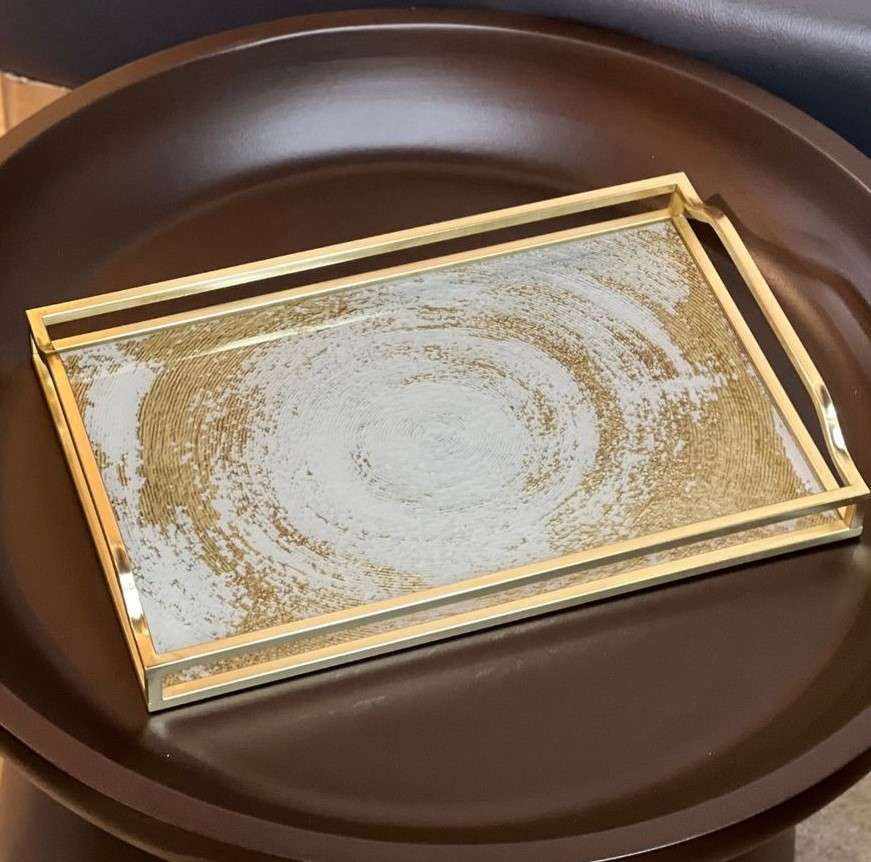 European Style Gold Luxury Tray AenZay Homes