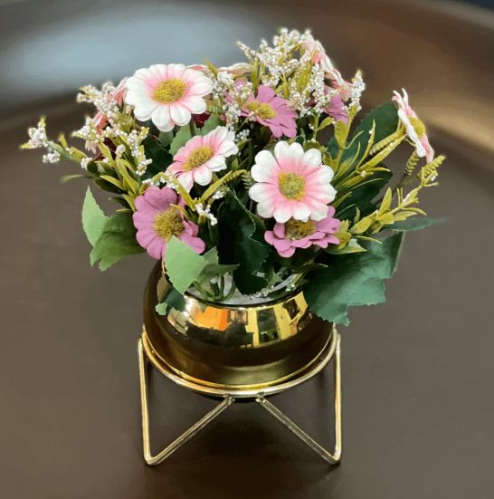 Miniature Gold Ceramic Flower Pots AenZay Homes