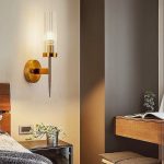 Cylindrical Glass Gold Single wall lamp