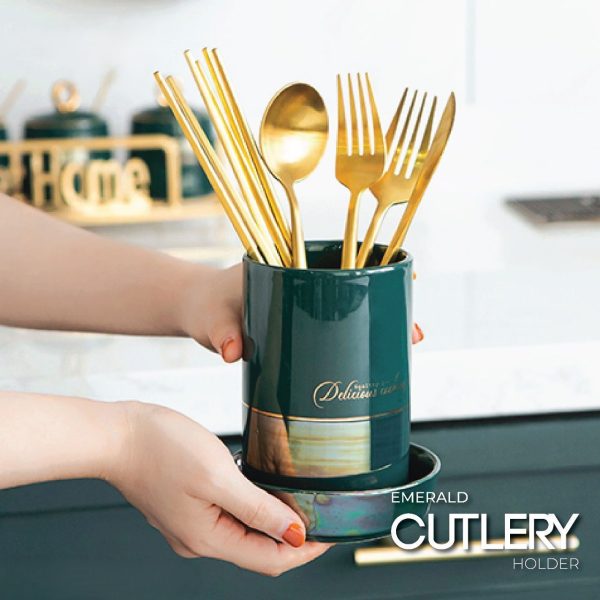 Emerald Cutlery Holder